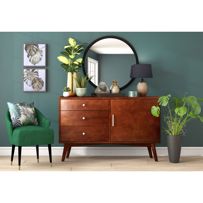 Emi Upholstered Barrel Chair, Dark Green