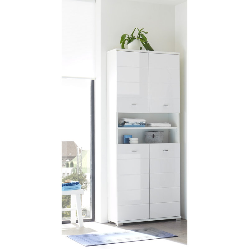 76 x 190 cm Rethman Bathroom Cabinet, White