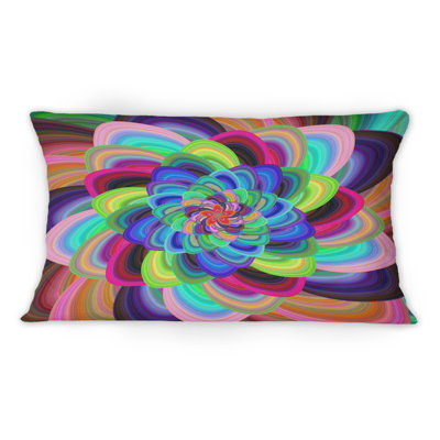 Coussin décoratif abstrait à motif de fleurs colorées abstraites