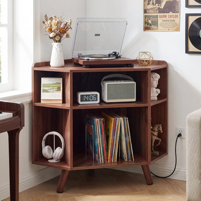 Support de coin pour platine vinyle avec poste de recharge