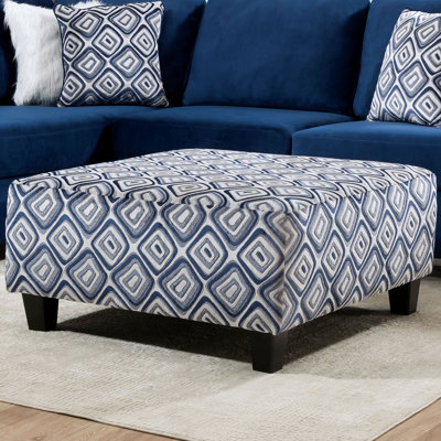 Repose-pieds 40,6 po, bleu marine / blanc
