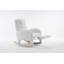 Teddy Fabric Nursery Rocking Chair With Adjustable Footrest,Ivory
