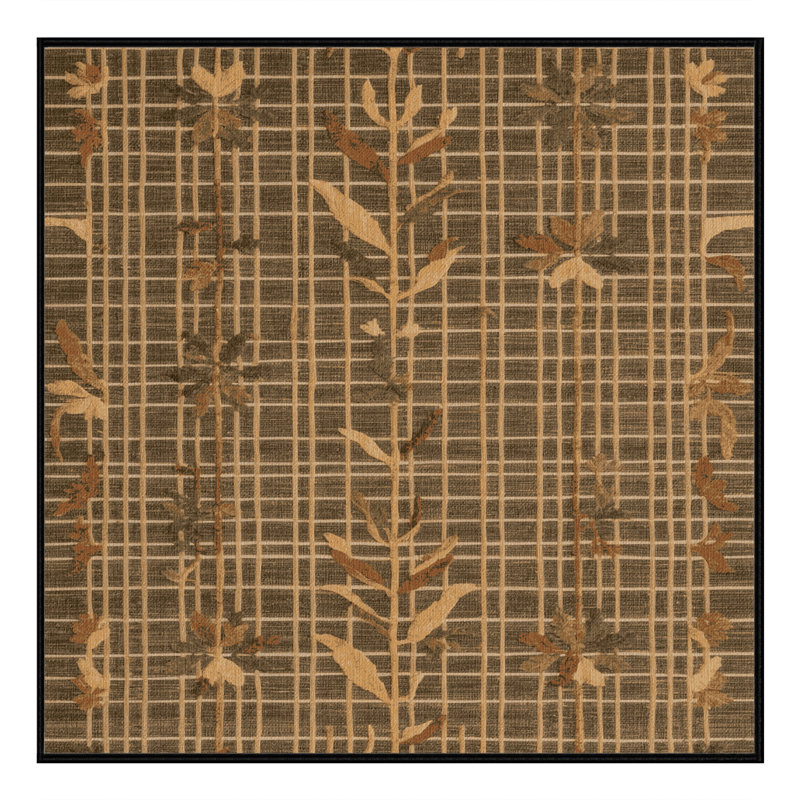 Machine Washable Nature Brown Area Rug, Square 8'