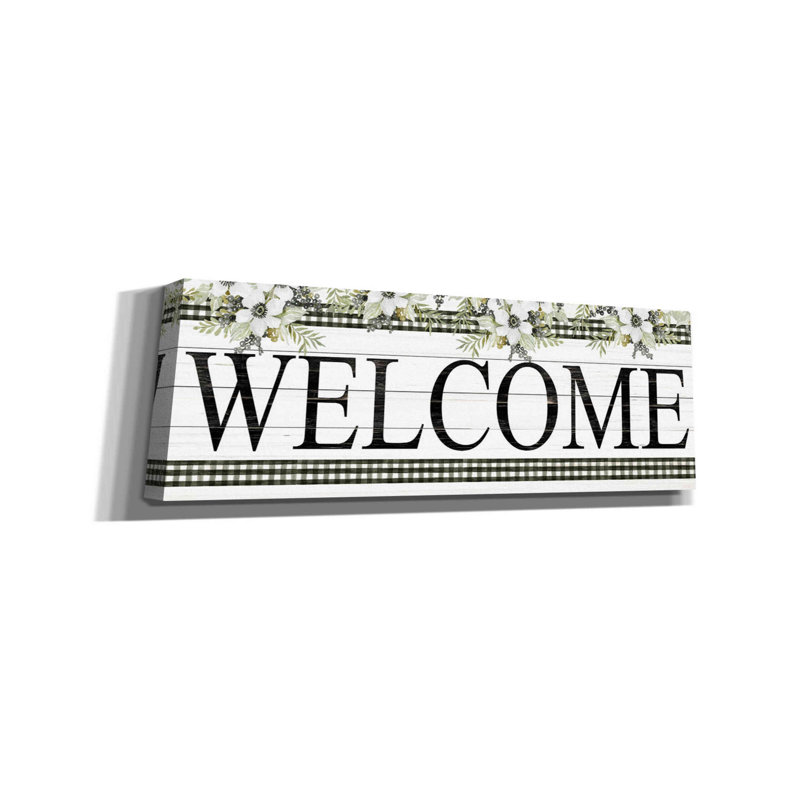 «Welcome» par Cindy Jacobs, art mural sur toile, H 20 po x l 60 po x P 1,5 po