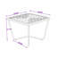 Table basse moderne carrée avec plateau en verre trempé