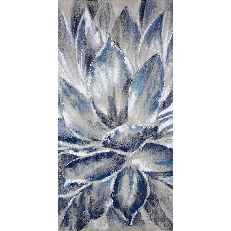 Blue and gray flower - 15.75"x31.50" Desk mat