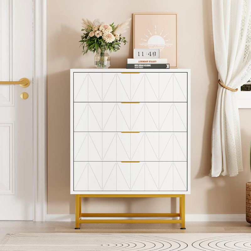 4 - Drawer Chest of Drawers, White