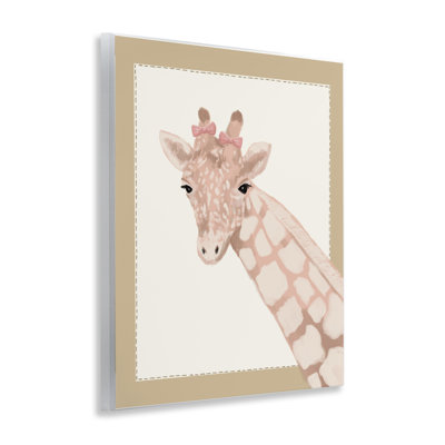 Plaque murale «Sweet Giraffe with Bows», design par Sadie Harper