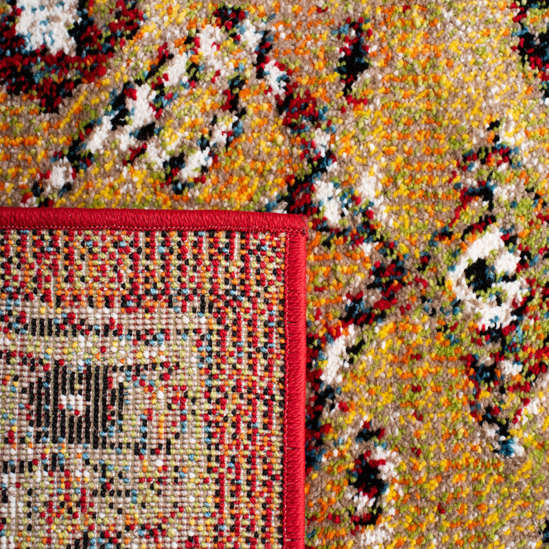 Tapis rouille / doré Southwestern, Carré 6 pi 7 po