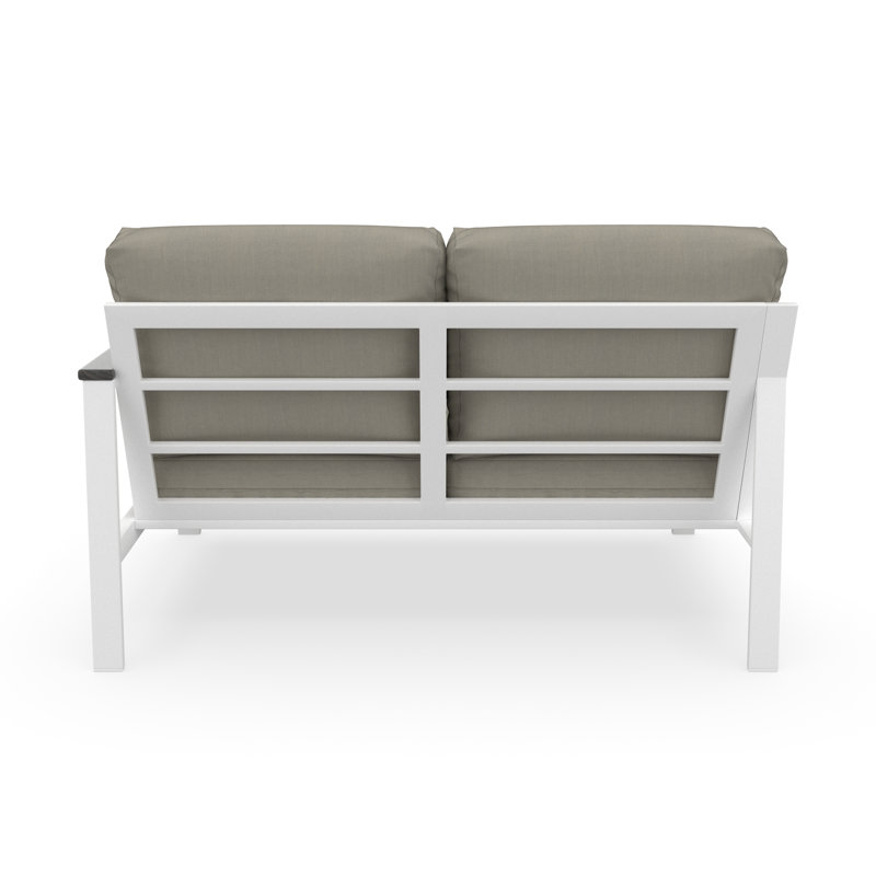 Outdoor Patio Sectional Right Loveseat With Sunbrella Cushions, Right Hand Facing, Spectrum Dove