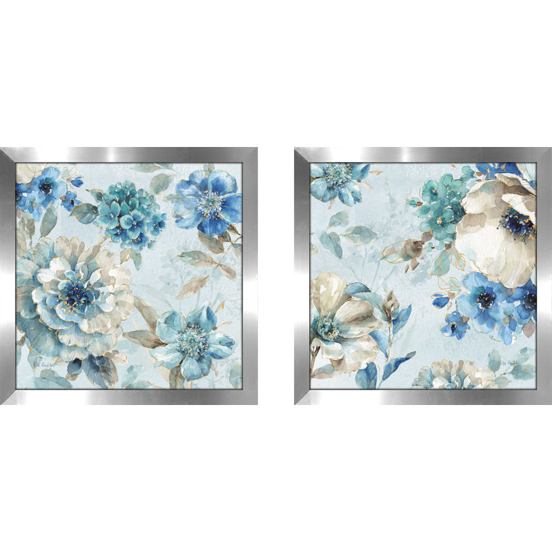 Indigold IX - ensemble de 2 reproductions de cadres photo, H 16,5 po x l 33 po, Pas de tapis
