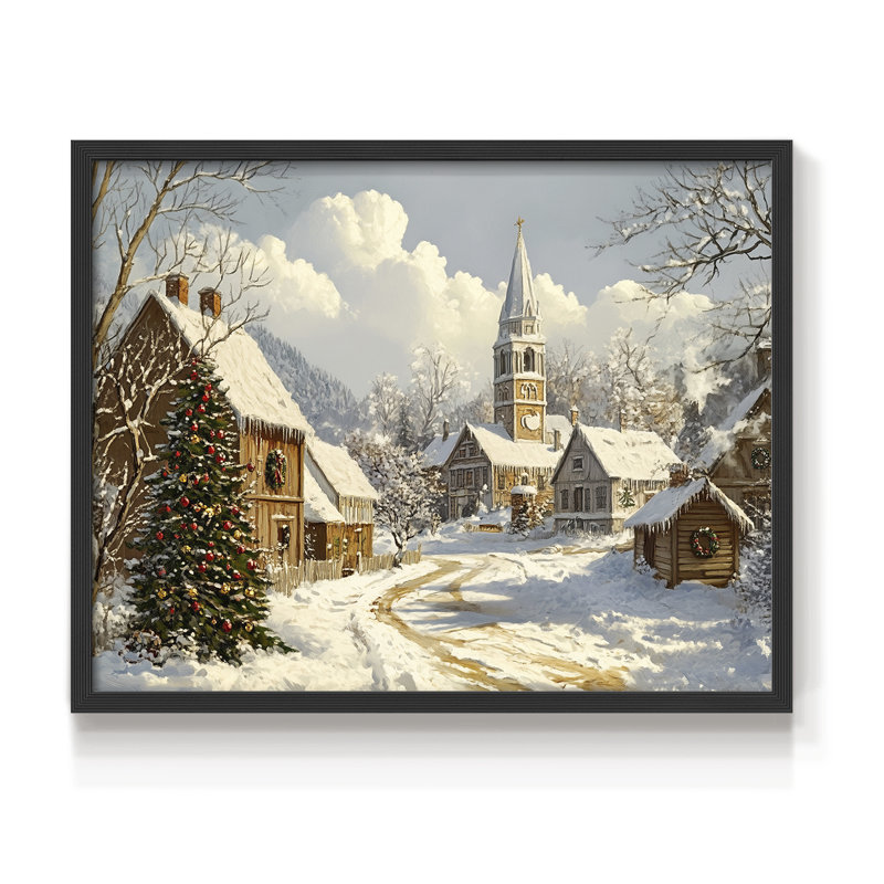 Chirstmas Art-CCXCIV -Framed Print - Restickable, H 11 po x l 14 po, Noir, noir, noir, noir