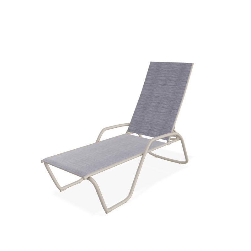 Outdoor Rust-Resistant Metal Chaise Lounge, Textured Desert, Brooks