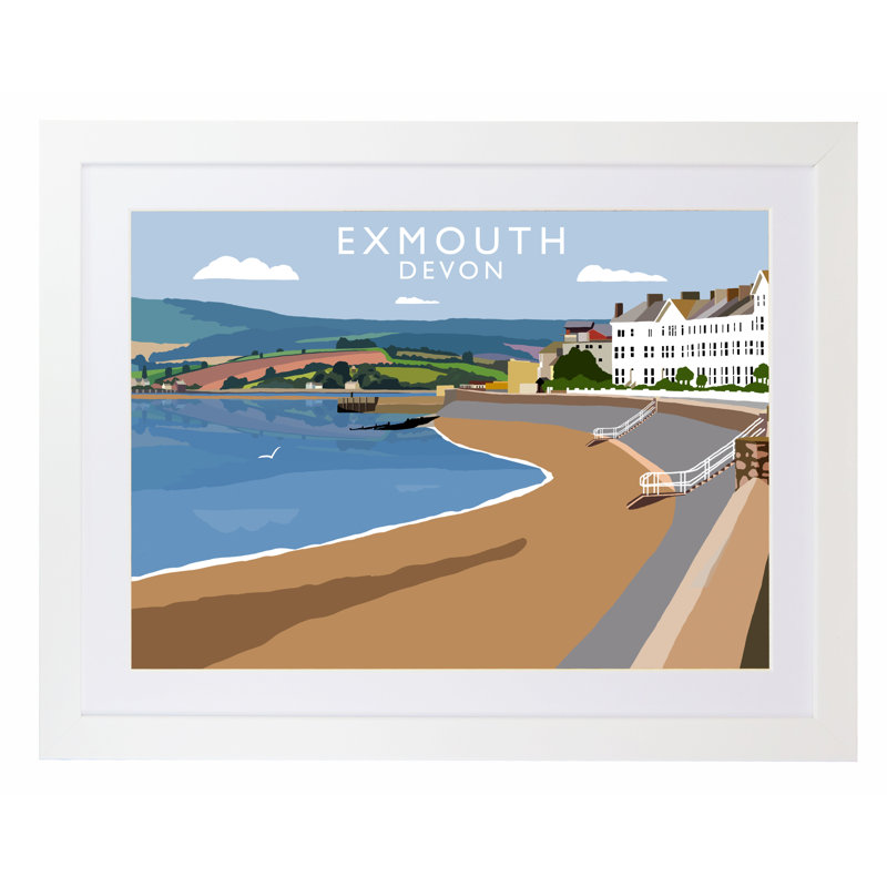 Exmouth by Richard O'Neil - Print, White Wood Frame, 44 cm H x 54 cm W x 2.2 cm D
