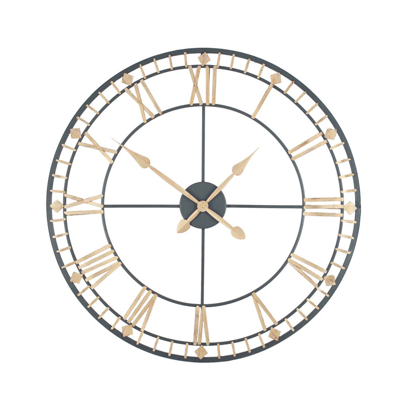 Beaver Creek Metal Wall Clock, Antique Bronze/Unfinished Gold