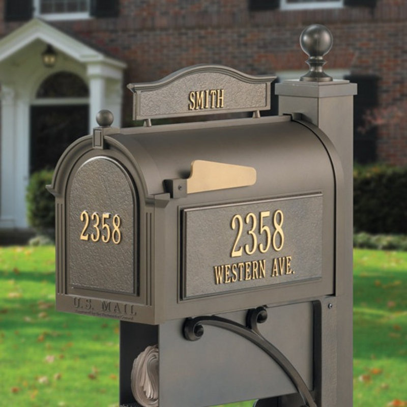 Capitol mailbox door panel - Black/Gold, Yes, Bronze and Gold