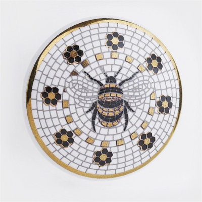 Set of 4 Golden Bee Ceramic Knobs