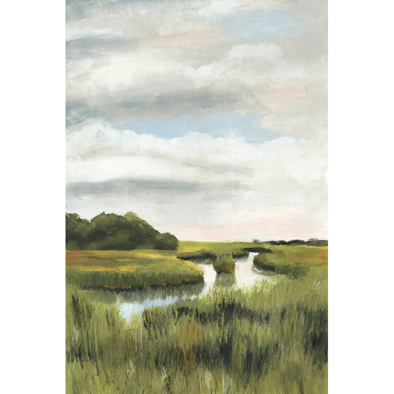 Marais Paysages I, H 18 po x l 12 po, Noir, Impression encadrée avec passe-partout