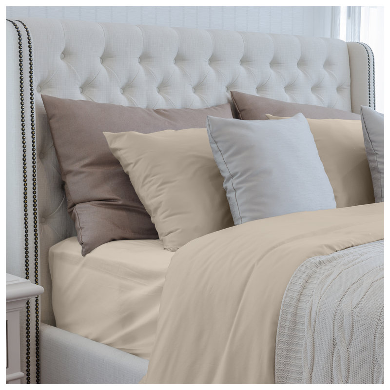 Luxuriously Soft 100% Viscose Derived from Bamboo 4-Piece Sheet Set, OEKO-TEX Certified, California King - Linen, Beige