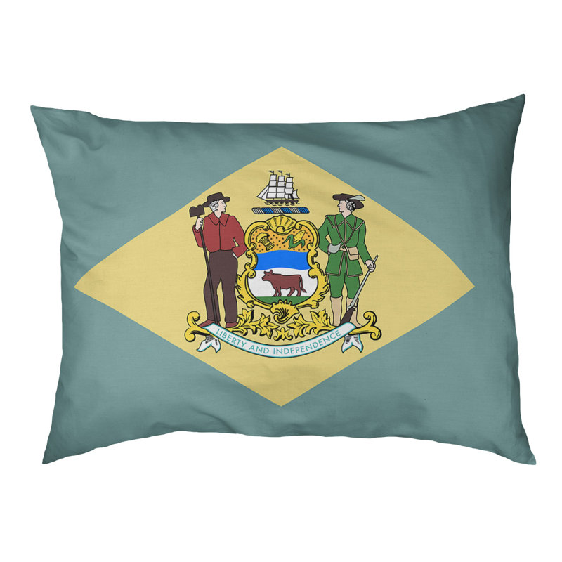 Coussin de concepteur delaware flag Burien, L 42 po x l 52 po, Noir
