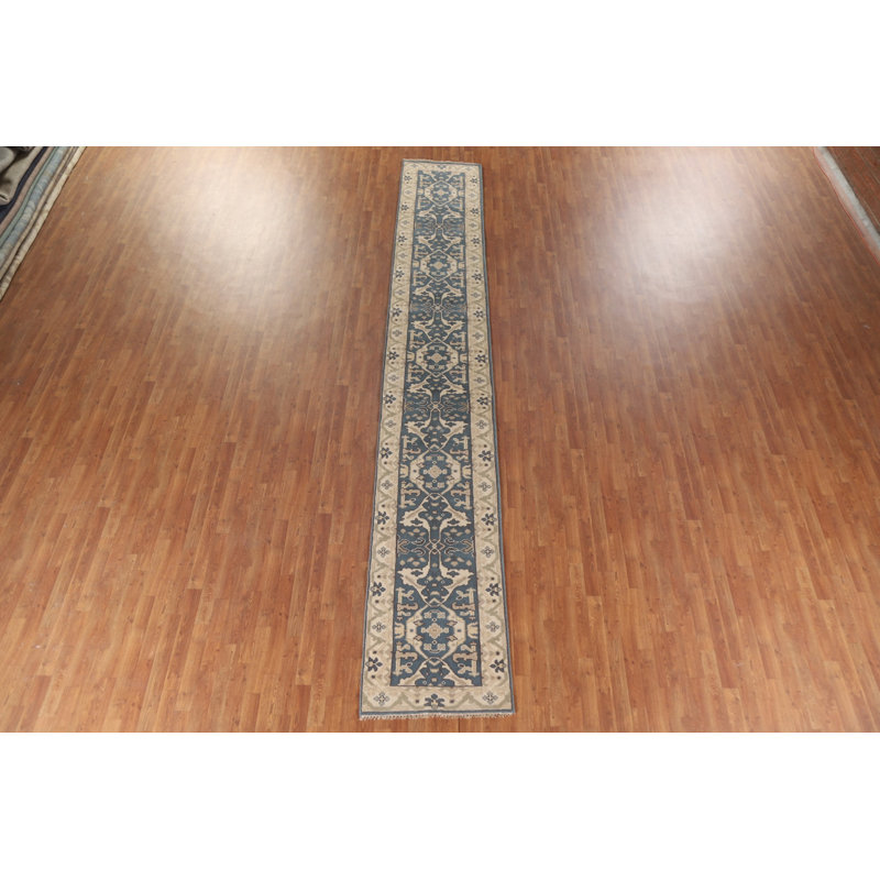 Tapis de couloir indien Oushak fait à la main 2 x 16 po