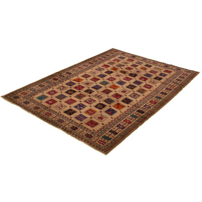 One-of-a-Kind 6'11" X 10'1" New Age Wool Area Rug in Tan