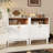 Cortize White 2-Door Accent Chest with Open Wood-Grain Shelf, Brass-Colored Hardware & Genuine Leather Loop Pulls-1690014126