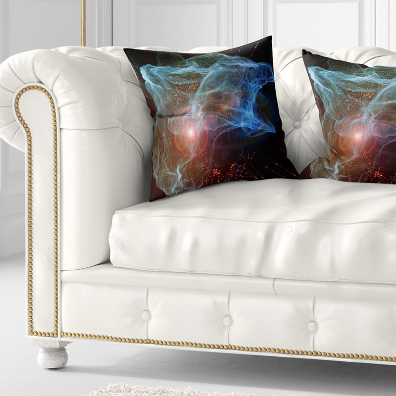  Oreiller abstrait à lumières réseau, 16 po x 1 po, Coussin décoratif