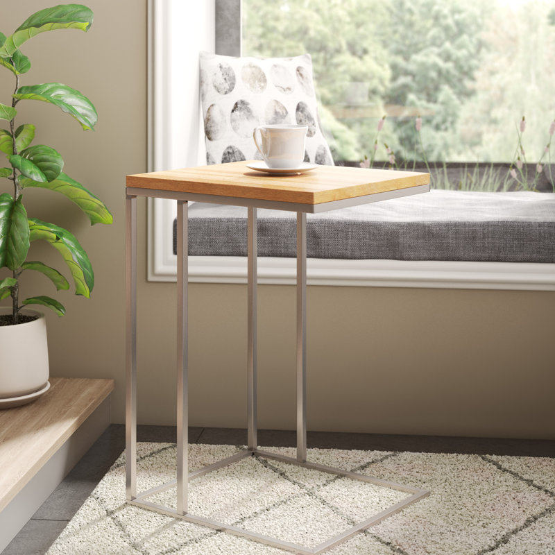 Greenough Side Table, Chrome-plated metal