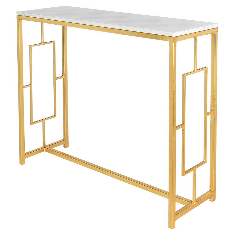 Rose Mary 45'' Console Table, Carrera Marble
