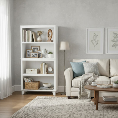 4-Tier Open Bookcase, Storage and Display Bookshelf Shelf With Legs for Home Office and Living Room