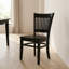 Ensemble de 4 chaises de salle à manger noires, dossier en bois à lattes, finition noire-1755484125