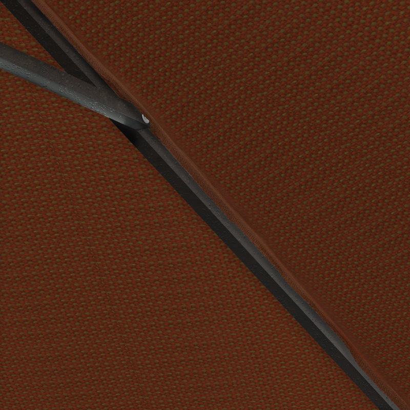 Parasol de patio 11 'en bronze avec inclinaison automatique et manivelle en oléfine terre cuite, Terracotta, Oléfine