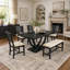 Ensemble de 6 tables de salle à manger en bois 6 pièces avec banc long et 4 chaises, style moderne, gris-311830625-488167978-488167952