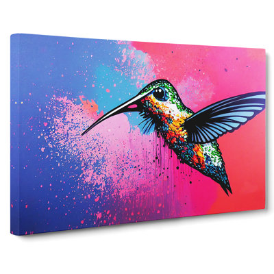 Painted Hummingbird Vol.2 Abstract - Wrapped Canvas