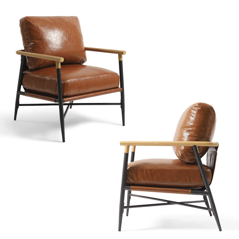 Fauteuil d'appoint en cuir Dajauna