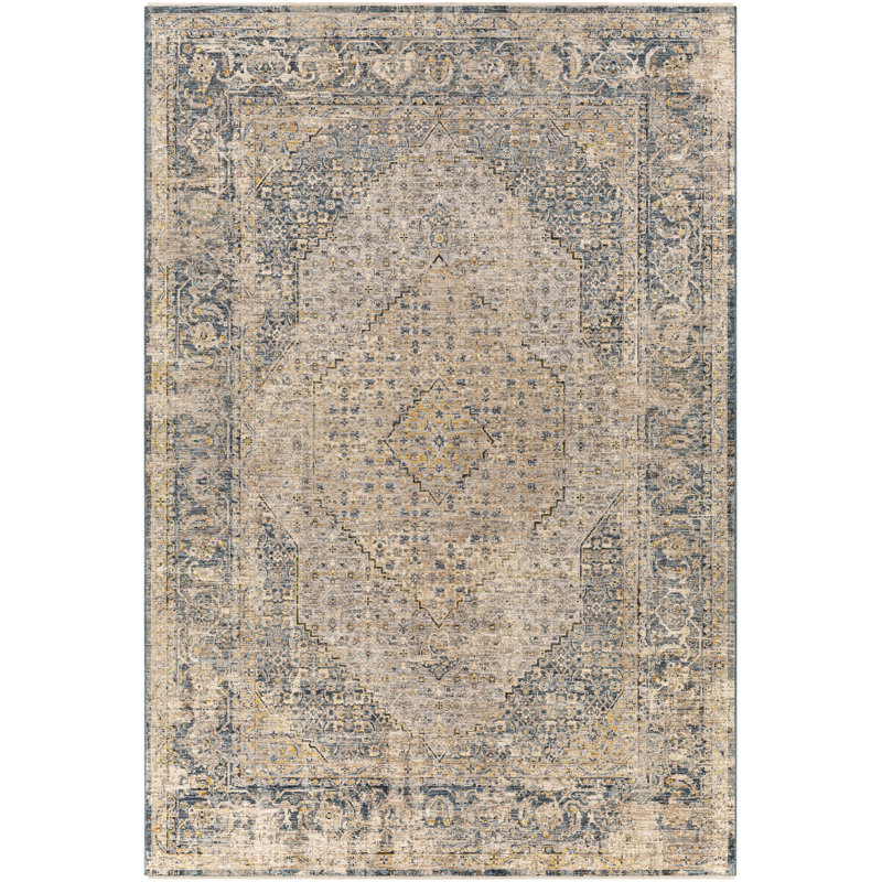 Gorsuch Oriental Navy/Beige Area Rug, Rectangle 10' x 14'