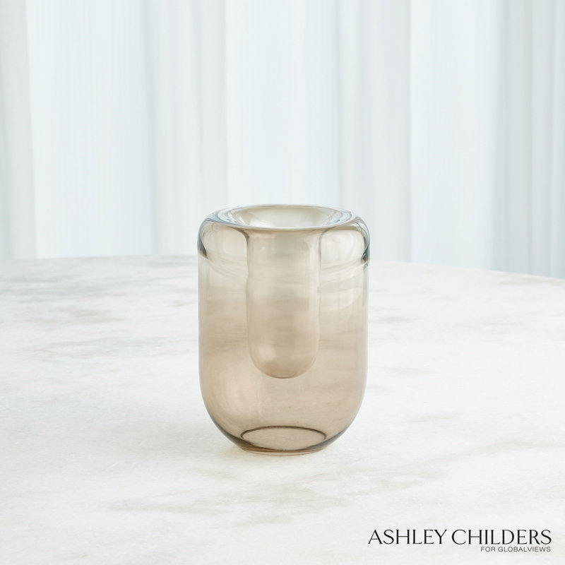 Double Take Vase-Light Topaz-Short, 8" H x 5.75" W x 5.75" D