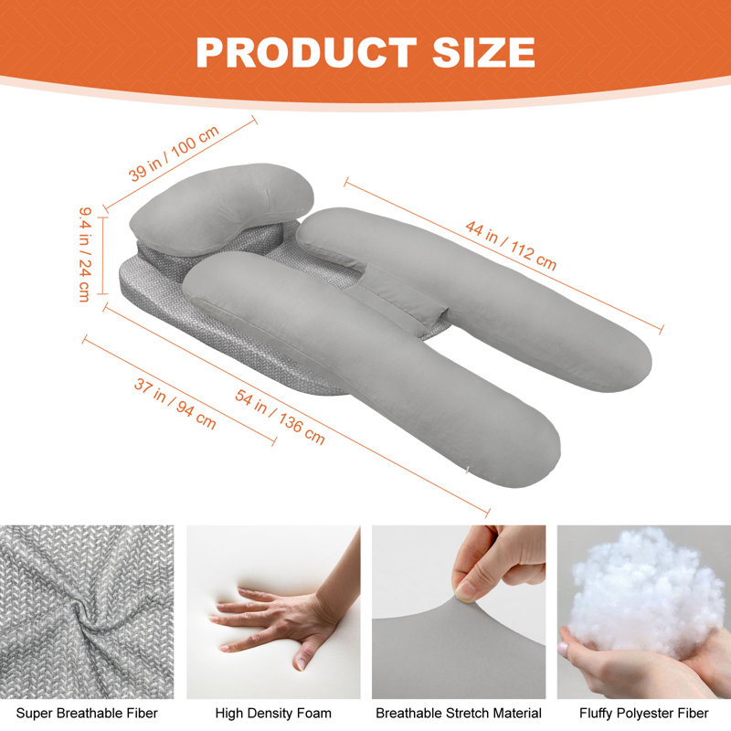 Sound Sleep Comfort Shoulder Pain Relief Side Sleeper Pillow System with Arm Contoured Wedge Pillow, H-Shape Body Pillow & Headrest for Adult or Pregnancy Compression
