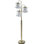 Lampe sur pied de 63 po de hauteur en métal avec finition en laiton, conception de lustre en cristal