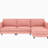 107.8'' Large Red 4 - Seat L Shaped Couch With Movable , Side Pocket On Arm, Modern Fabric For Relaxing At Home, Breathable Skin Fabric, Springs, High Density Foam, Frame, 800 Pound Ability, Legs Per-1293228589