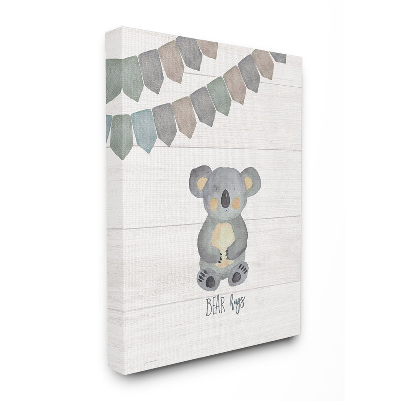 Art sur toile ours hugs Farrer, H 40 po x l 30 po x P 1,5 po