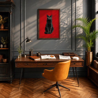 Striking Black Cat Modern - Print