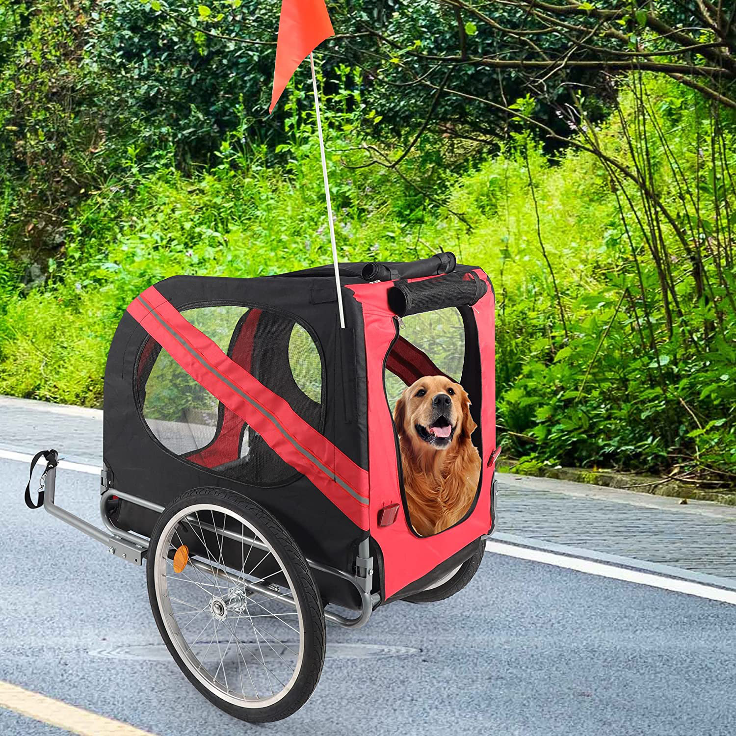 REDCAMP Folding DogBicycle Stroller Cargo Dog Carrier for Small&Medium Size  Pet