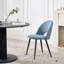 Set Of 4 Chairs - Modern Minimalist Horseshoe Velvet Dining Chair - Upholstered Hollow Back Chair - Black Metal Legs-641309011