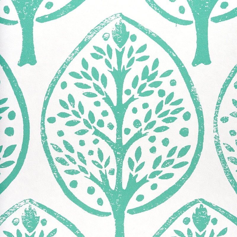 Papier peint Schumacher x Molly Mahon, Turquoise