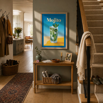 Mojito Summer Retro - Framed Print
