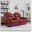 Causeuse de cinéma maison inclinable manuelle avec rangement escamotable, porte-gobelets et bande lumineuse à DEL pour le salon