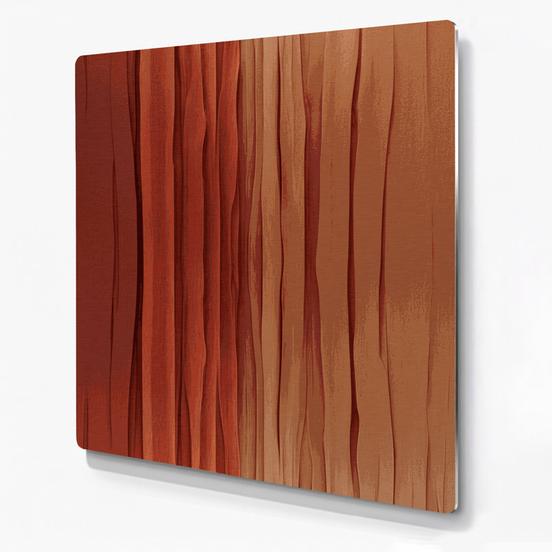 Abstrait couleur champ 66, art mural en métal brun, H 16 po x l 16 po