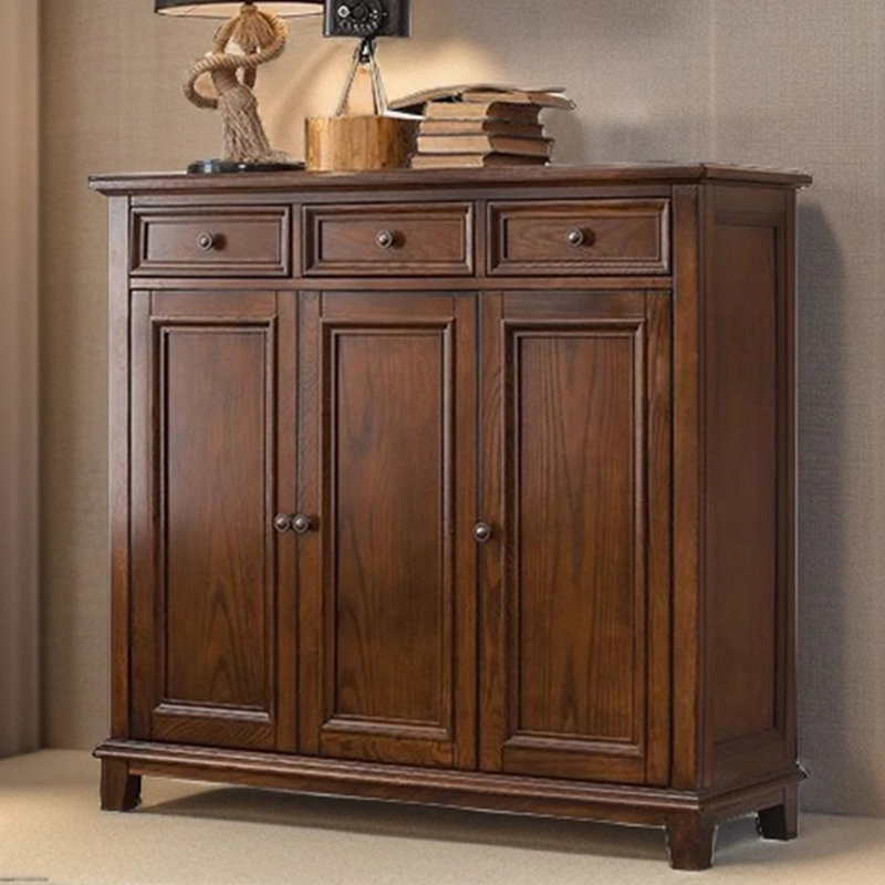 Walnut Solid Wood Shoe Storage Bench, 41.34" H x 51.18" W x 15.75" D